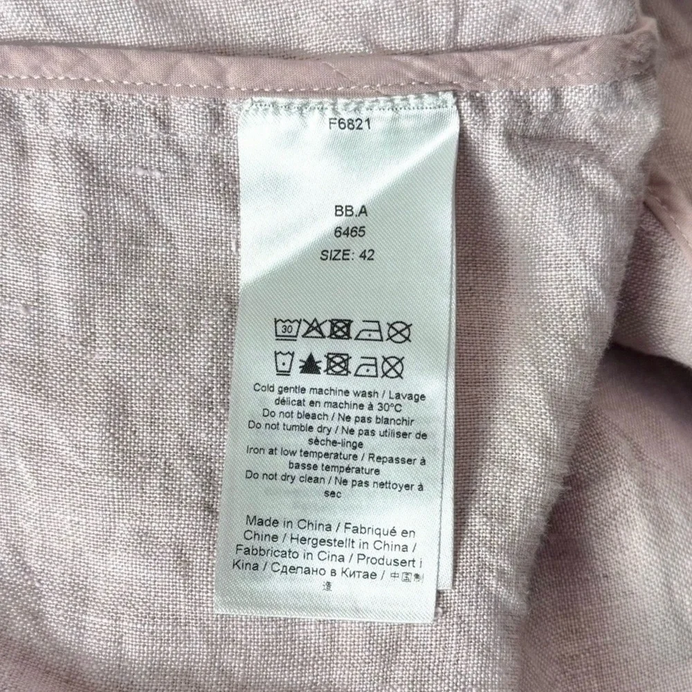 GANNI Lilac Hemp 90s Square Neck Long Sleeve Coquette Soft Girl Babydoll Dress L - Picture 12 of 14